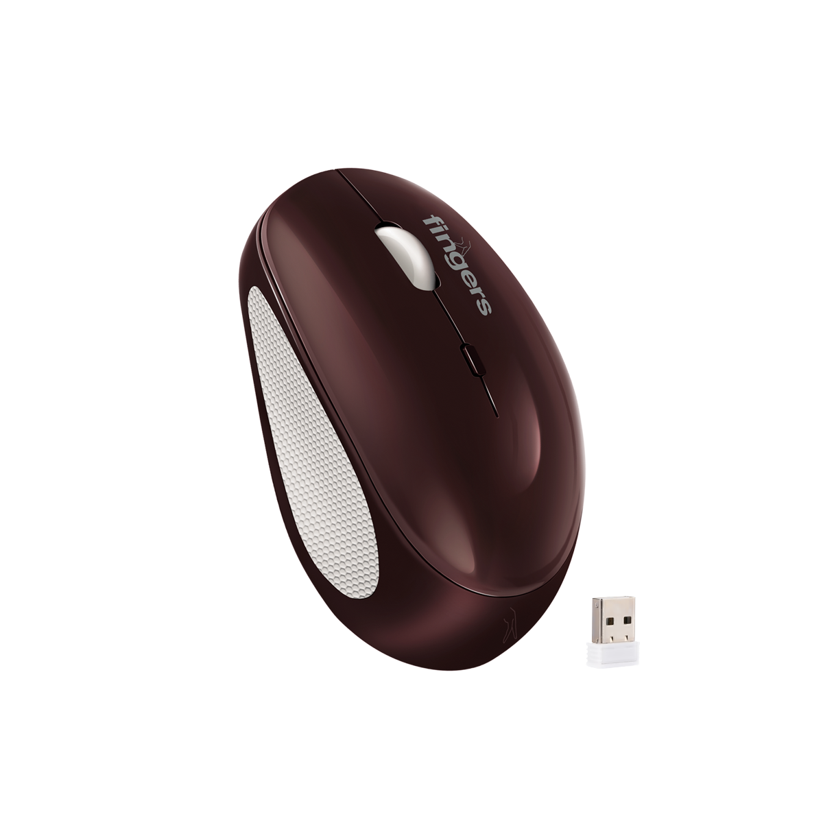 CherryGrip Wireless Mouse - 3-in-1 (Bluetooth + USB Receiver + Rechargeable), Adjustable DPI (800/1200/1600), Ambidextrous, Anti-Slip Grip, Simple Plug-n-Play - Cherry Red Showcase