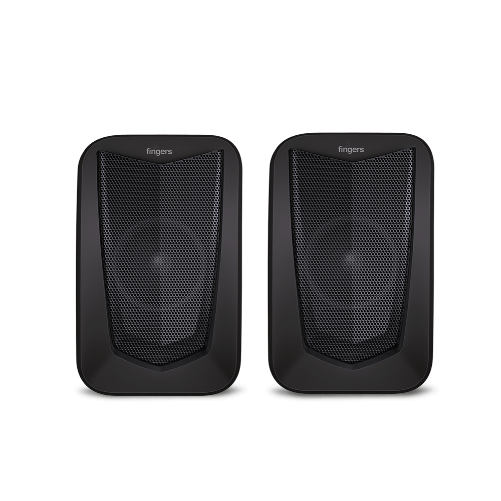 FINGERS DeskSound 2.0 USB Powered Multimedia 2.0 Speakers with Inline Volume Controller and Simple Plug-n-Play (Midnight Black) - View 1