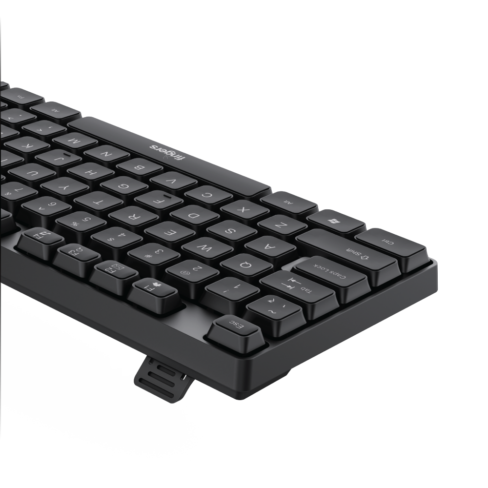 FINGERS WonderClicks K9 Wired USB Keyboard (104 Keys Including 12 Quick Media Keys and Rupee Key, Slim Design, 1.5 m USB Cable, Compatible with Windows, macOS, Linux) Rich Black - View 3