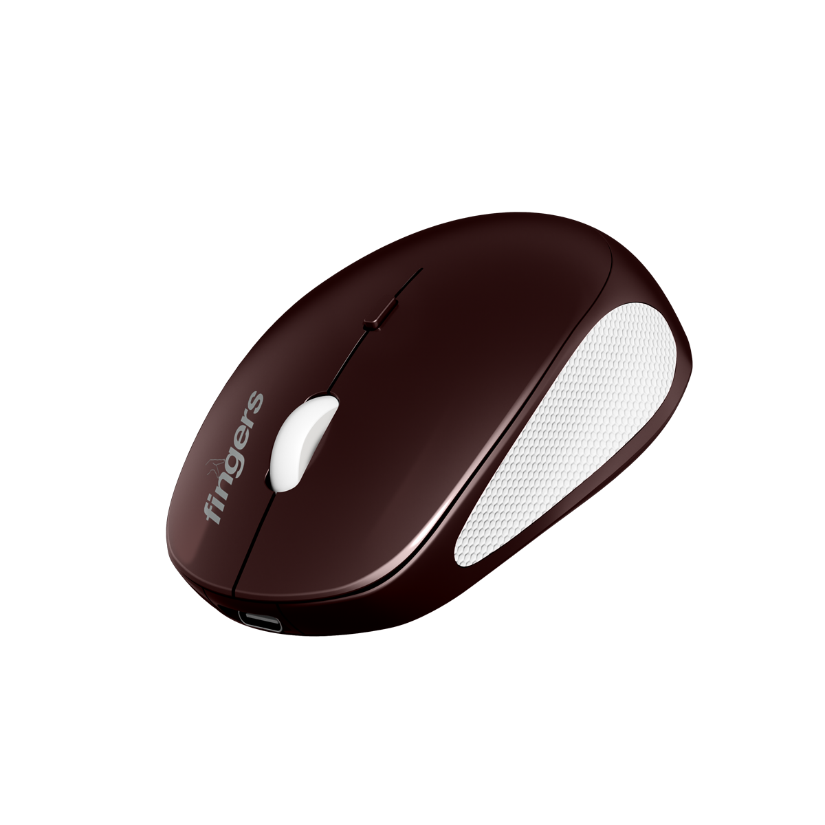 CherryGrip Wireless Mouse - 3-in-1 (Bluetooth + USB Receiver + Rechargeable), Adjustable DPI (800/1200/1600), Ambidextrous, Anti-Slip Grip, Simple Plug-n-Play - Cherry Red - View 2