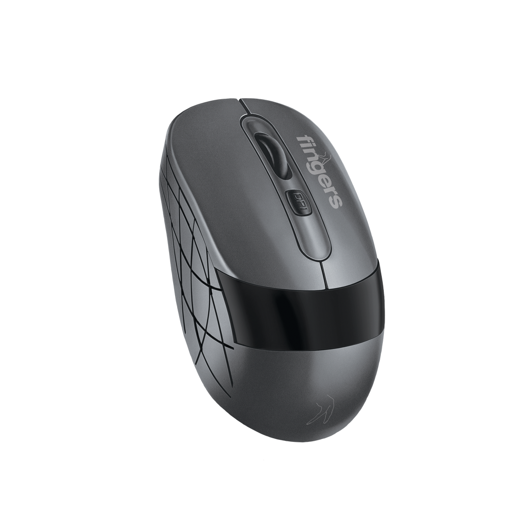 AeroGrip Nova Wireless Mouse - 3-in-1 (USB Receiver + Bluetooth + Rechargeable), Adjustable DPI, Anti-Slip Grip, Ambidextrous Design, Works on Most Surfaces - Dark Grey - View 1