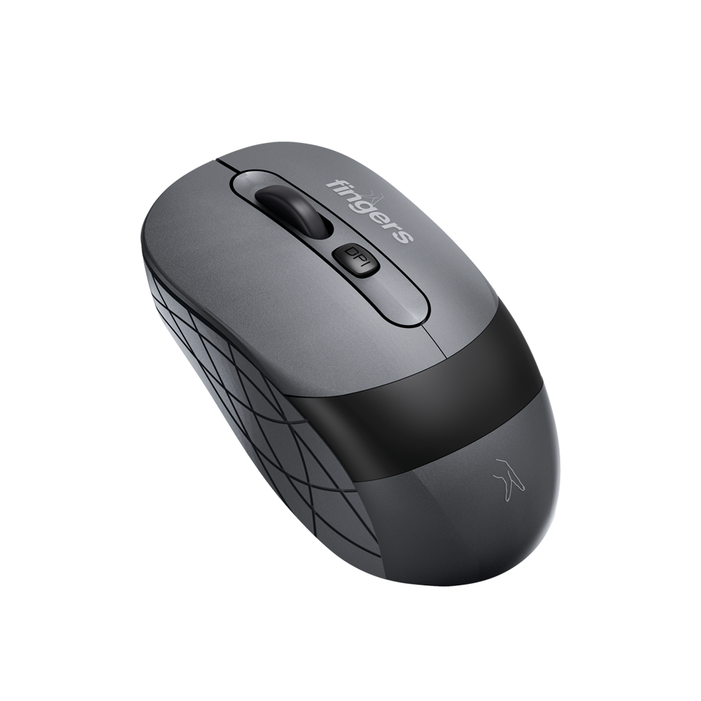 AeroGrip Nova Wireless Mouse - 3-in-1 (USB Receiver + Bluetooth + Rechargeable), Adjustable DPI, Anti-Slip Grip, Ambidextrous Design, Works on Most Surfaces - Dark Grey - View 4