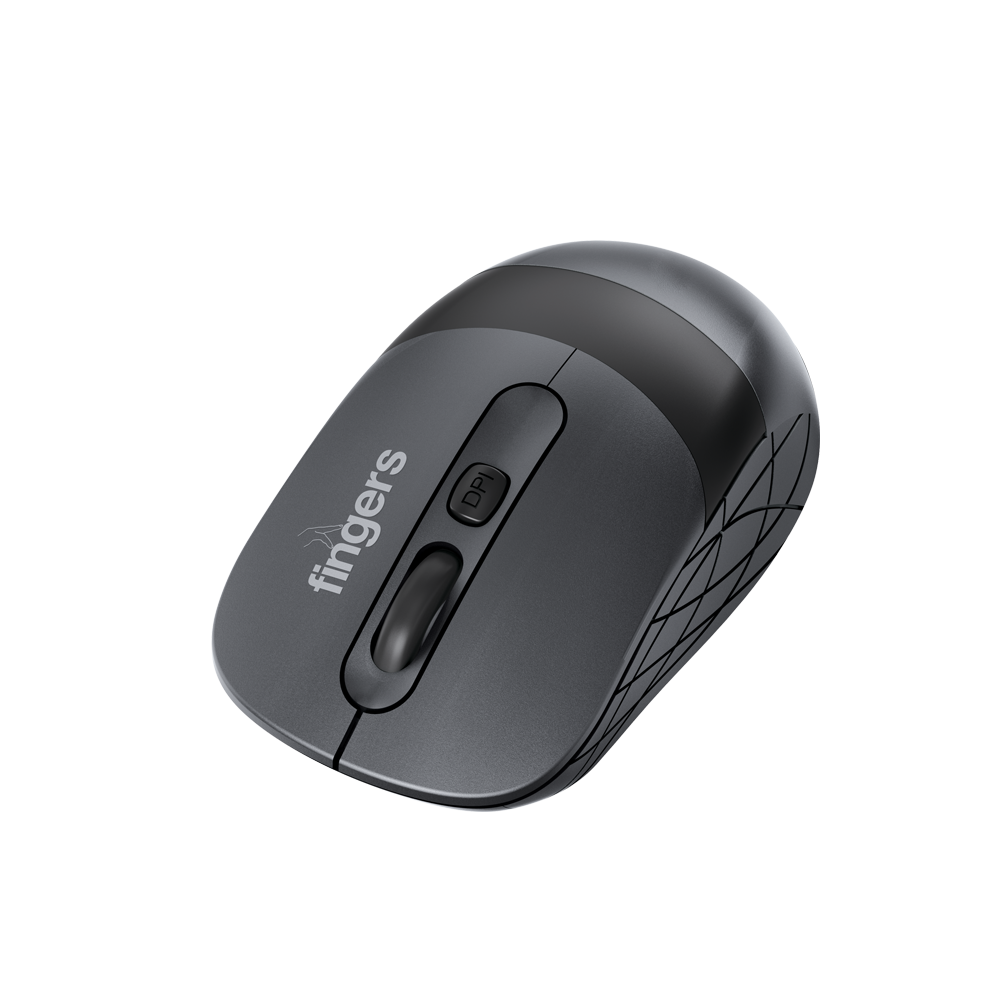 AeroGrip Nova Wireless Mouse - 3-in-1 (USB Receiver + Bluetooth + Rechargeable), Adjustable DPI, Anti-Slip Grip, Ambidextrous Design, Works on Most Surfaces - Dark Grey - View 5