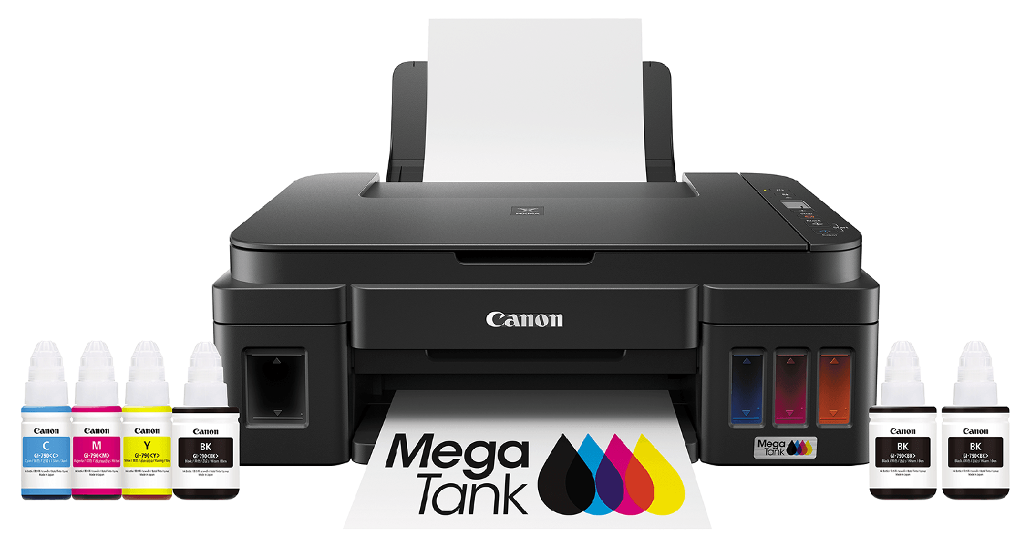 Canon PIXMA MegaTank G2012 All in One (Print, Scan, Copy) Inktank Colour Printer with 2 Additional Black Ink Bottles (Per Black Bottle Yield 6000 Prints and Colour 7000 Prints) for Home/Office - View 